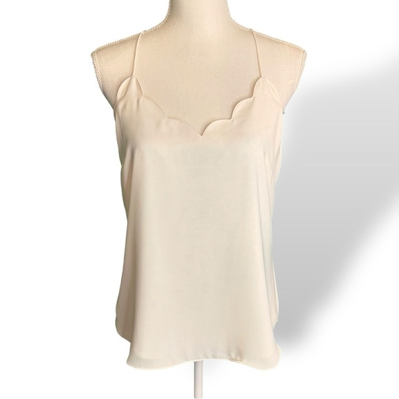 NWOT J. Crew Factory ‘Scalloped Cami Top for Women’ in “Ivory” Size 4 - Picture 4 of 13